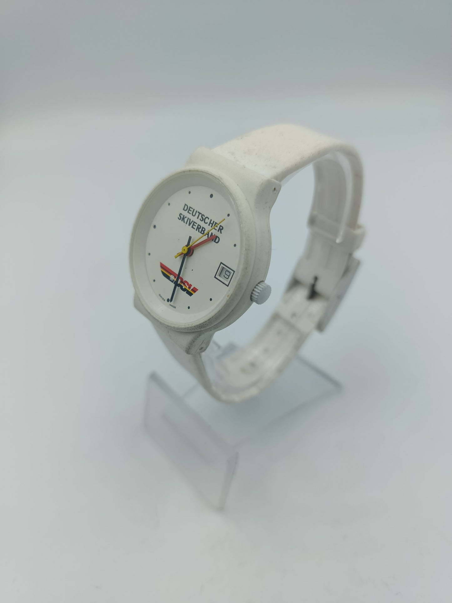 Deutscher Skiverband DSV Armbanduhr Swiss Made Weiß Vintage