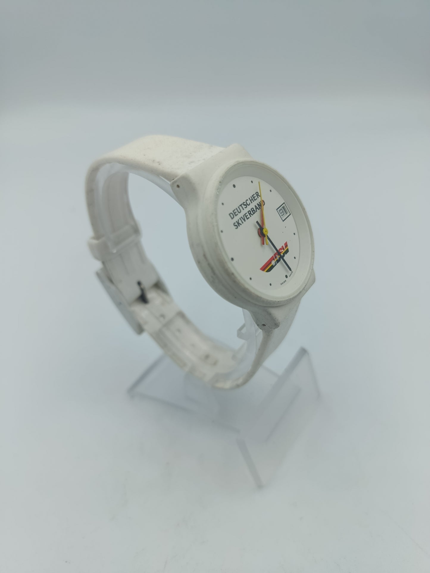 Deutscher Skiverband DSV Armbanduhr Swiss Made Weiß Vintage
