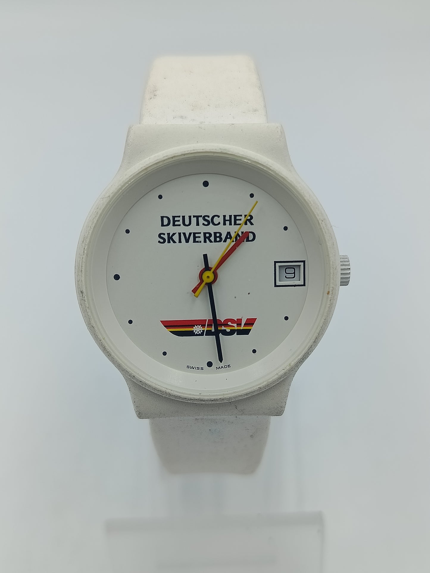 Deutscher Skiverband DSV Armbanduhr Swiss Made Weiß Vintage