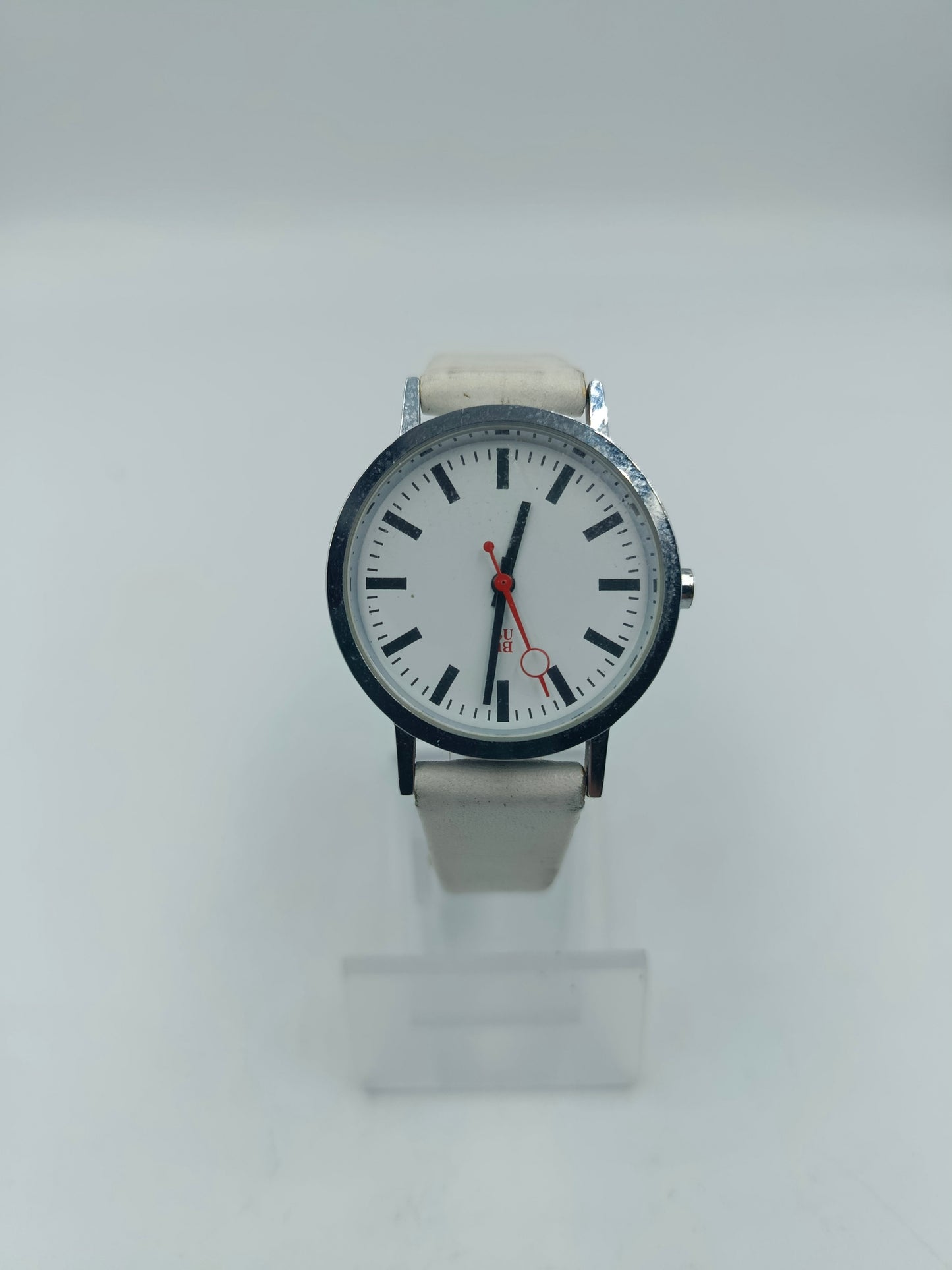 BU Herren und Damen Armbanduhr Minimalistisch Weiß Silber Quartz