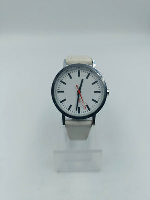 BU Herren und Damen Armbanduhr Minimalistisch Weiß Silber Quartz