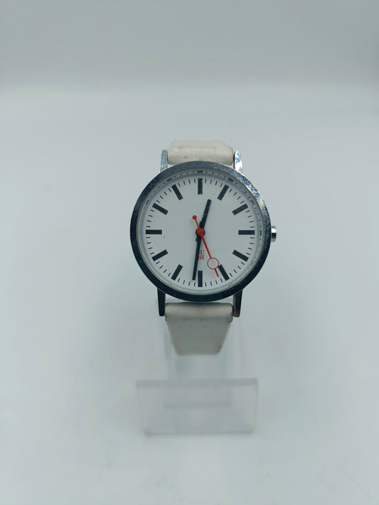 BU Herren und Damen Armbanduhr Minimalistisch Weiß Silber Quartz