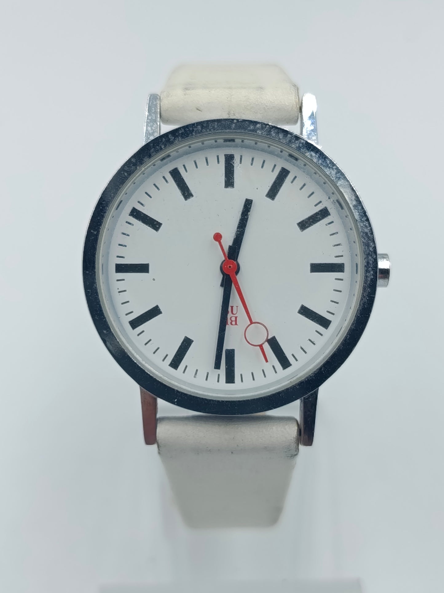 BU Herren und Damen Armbanduhr Minimalistisch Weiß Silber Quartz