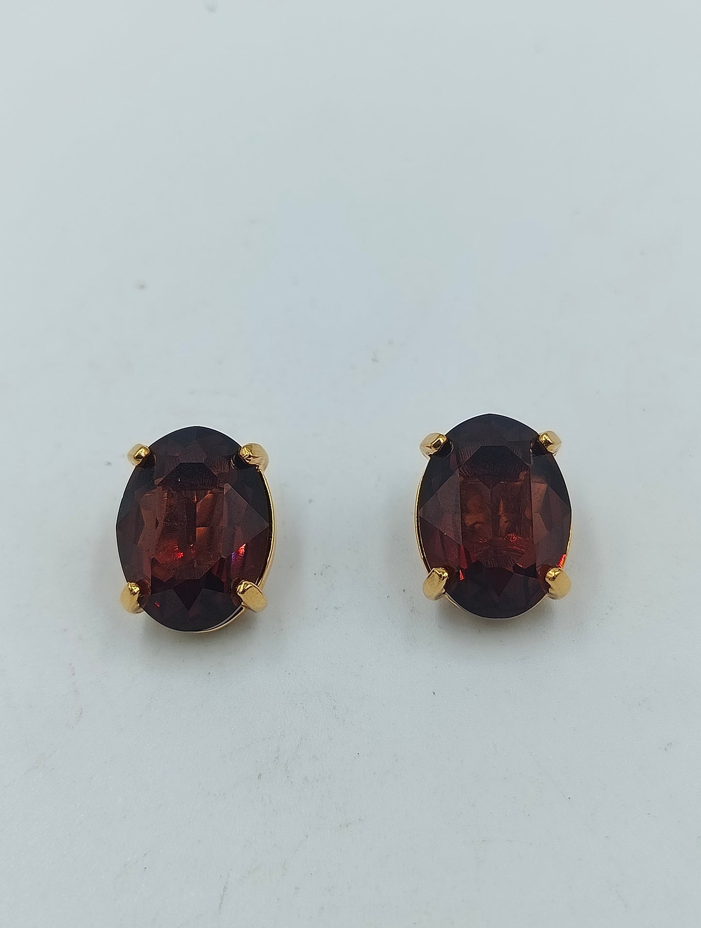 Swarovski Clip Ohrringe Goldfarben mit Rotbraunen Kristallen