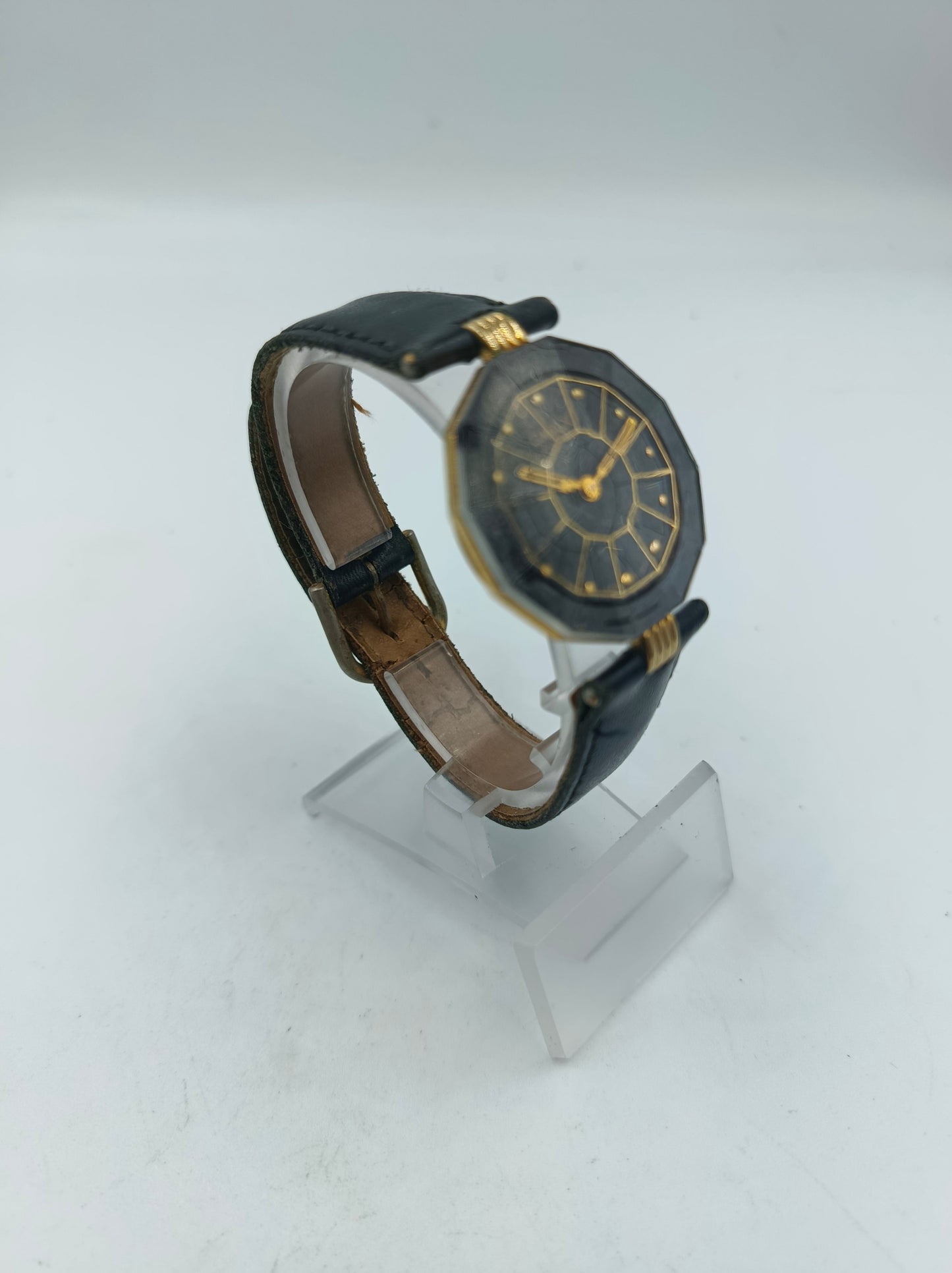Omax Damenarmbanduhr Schwarz Gold Swiss Quartz