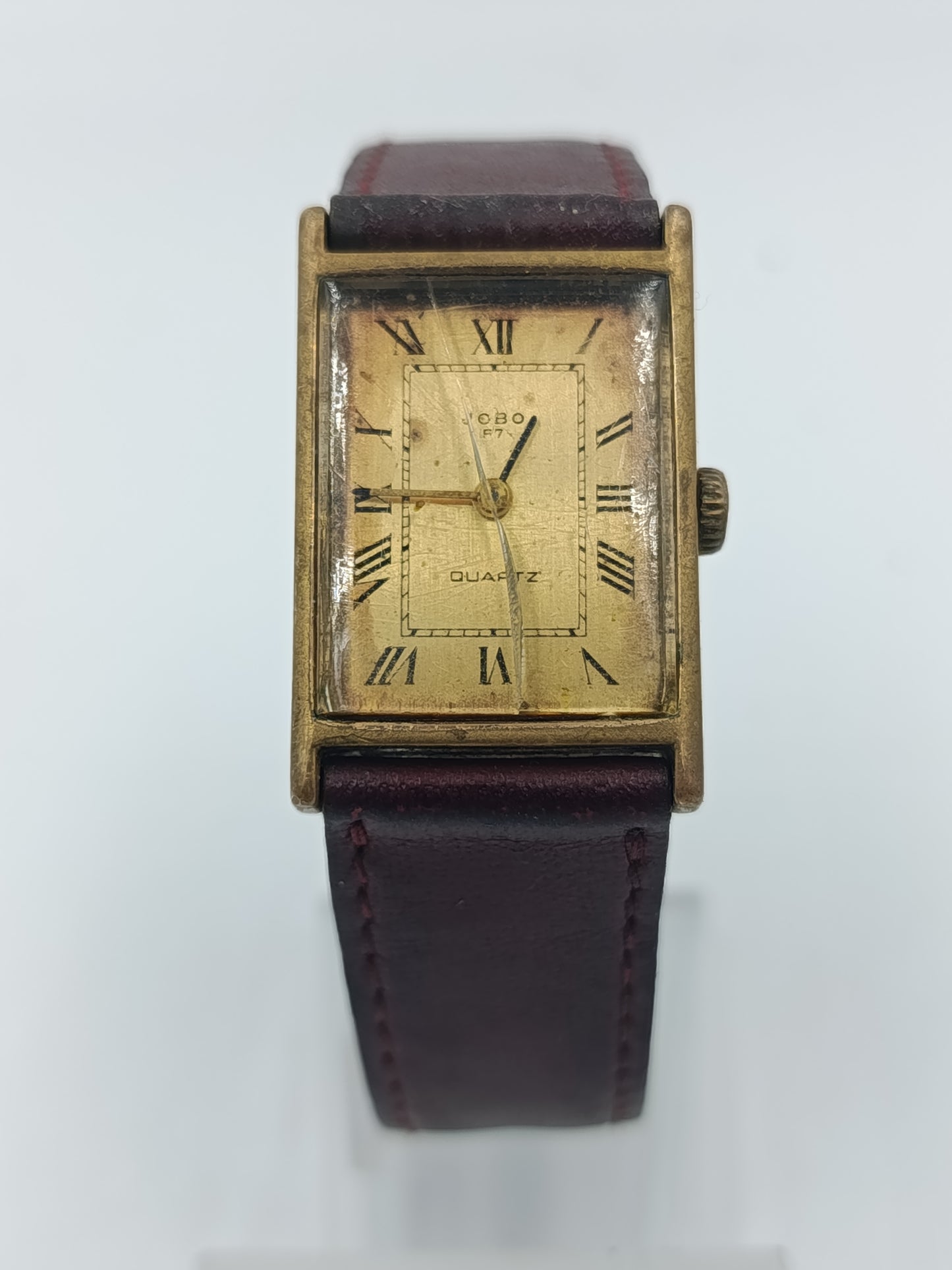 Lebo Herrenarmbanduhr Gold Rechteckig Quartz Vintage