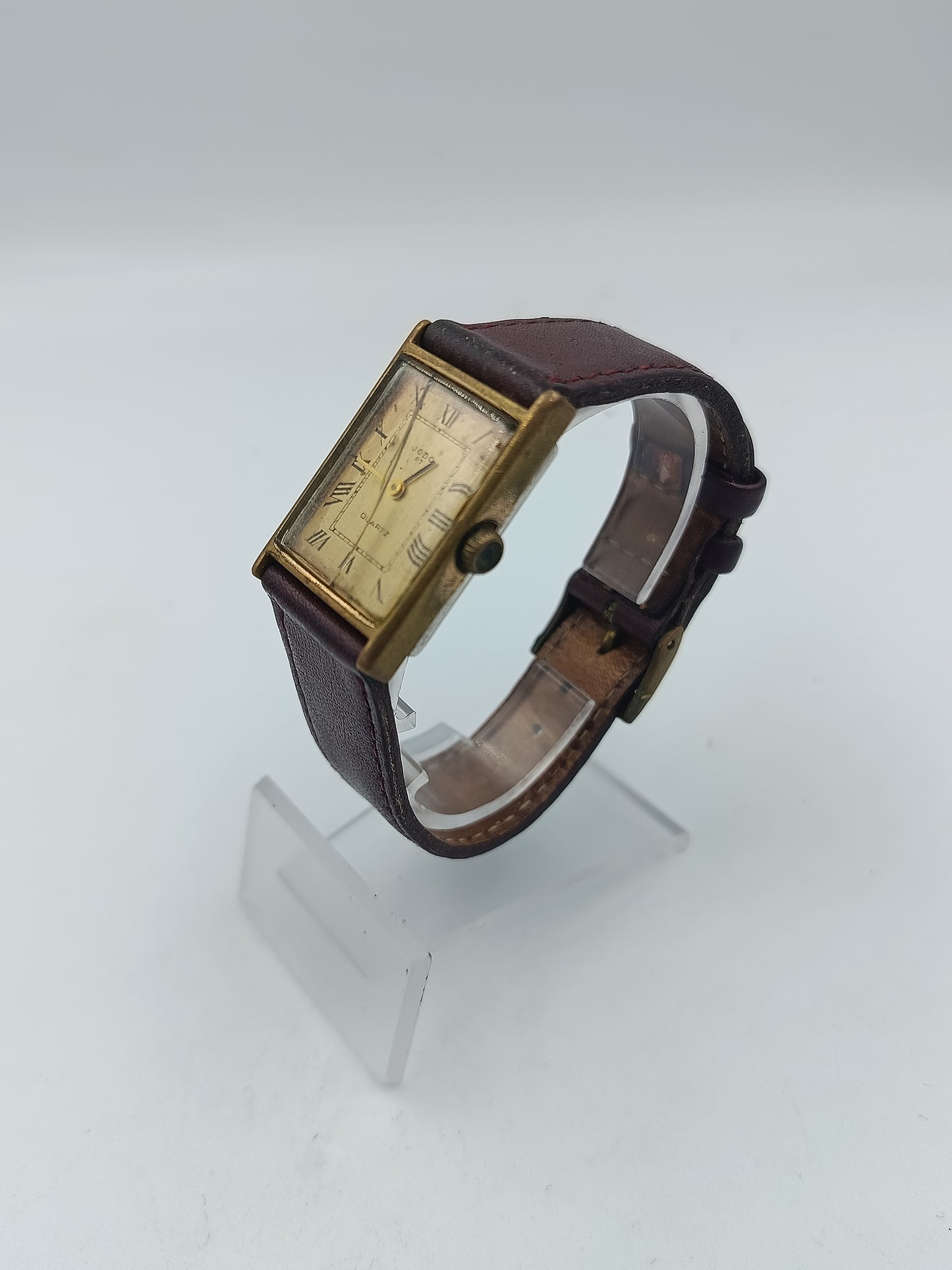 Lebo Herrenarmbanduhr Gold Rechteckig Quartz Vintage