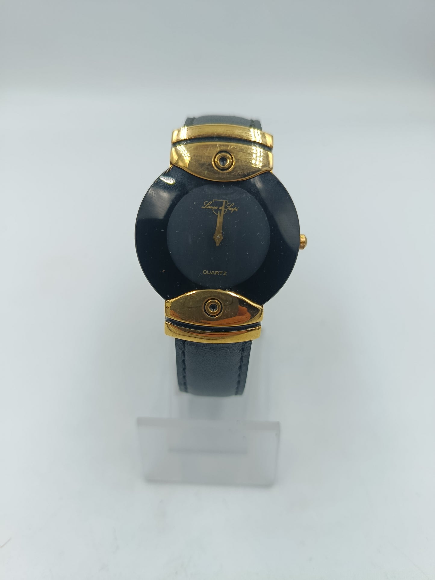 Laura di Sogni Damenarmbanduhr Schwarz Gold Quartz Elegant