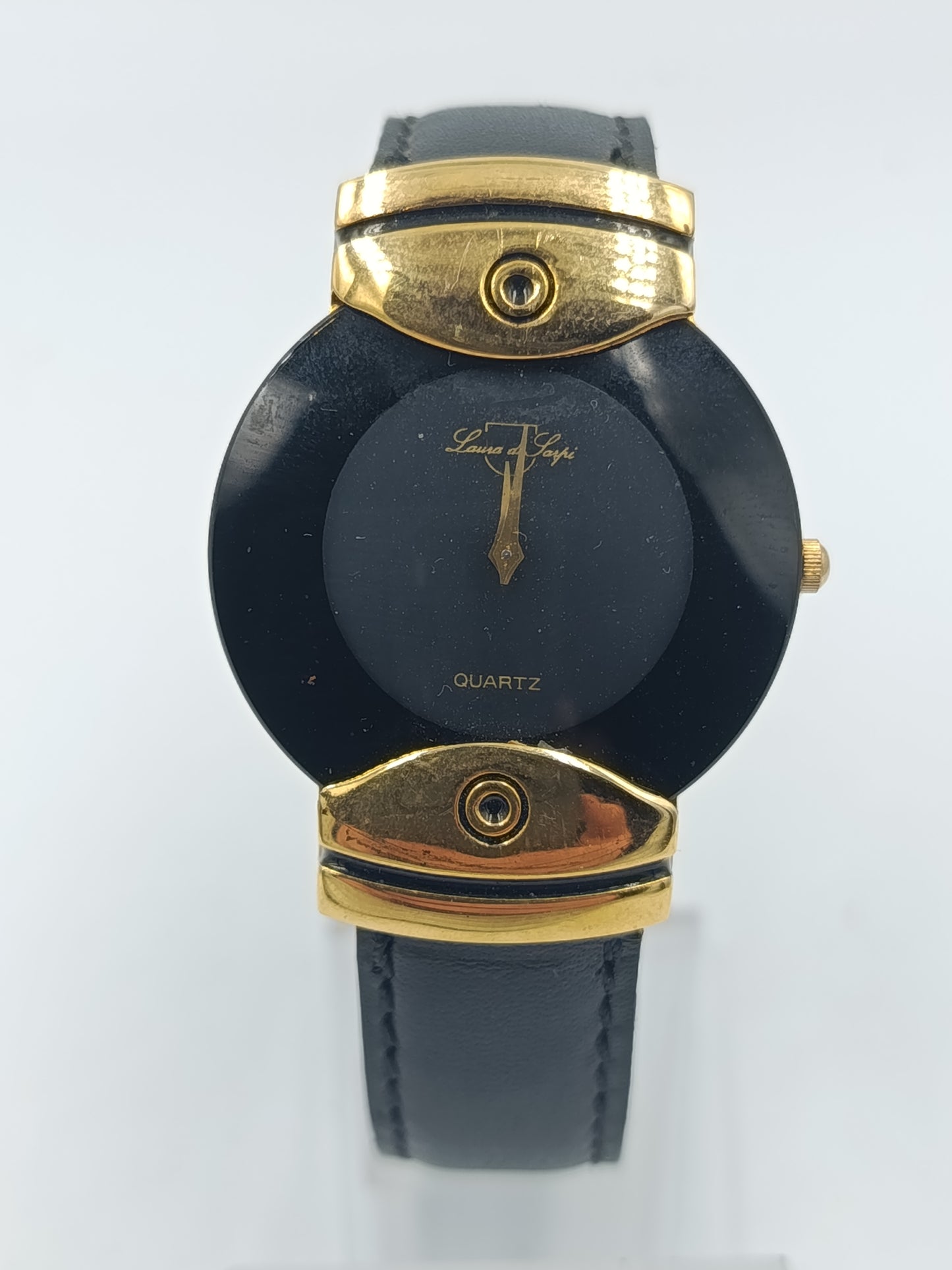 Laura di Sogni Damenarmbanduhr Schwarz Gold Quartz Elegant