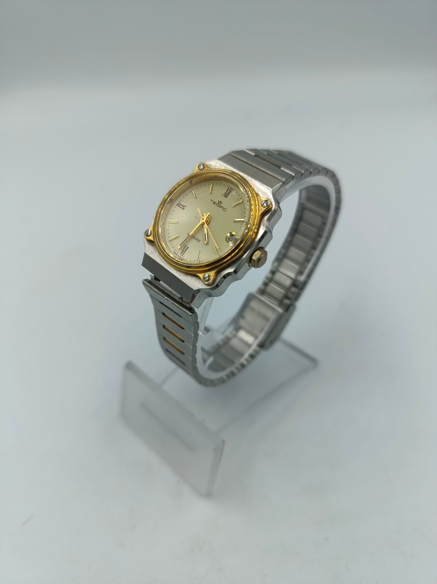 Tempic Herrenarmbanduhr Bicolor Quartz mit Datumsanzeige