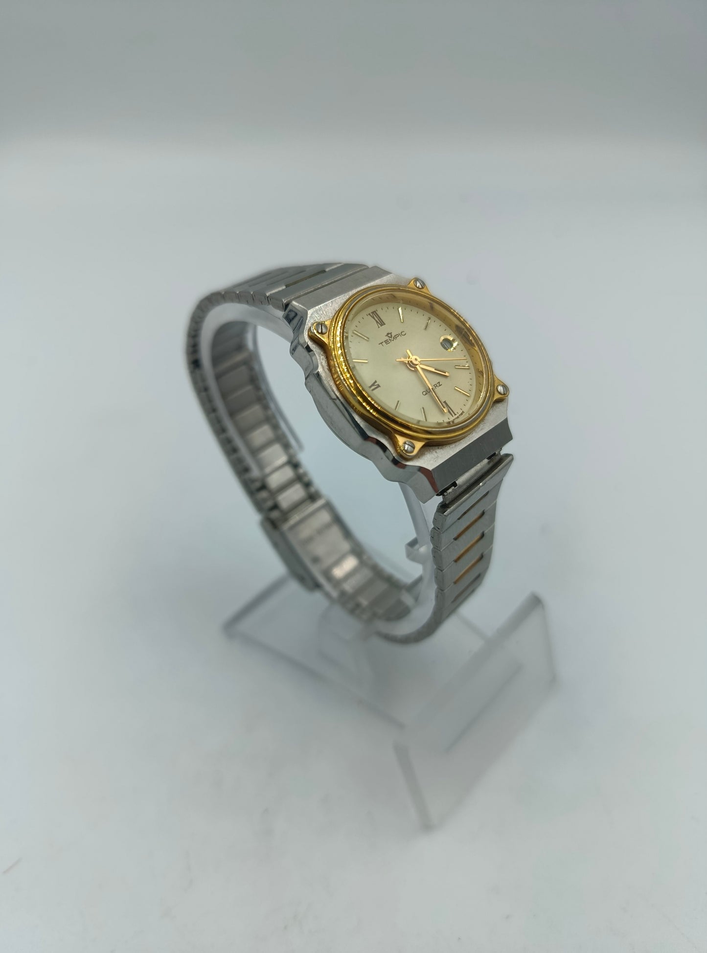 Tempic Herrenarmbanduhr Bicolor Quartz mit Datumsanzeige