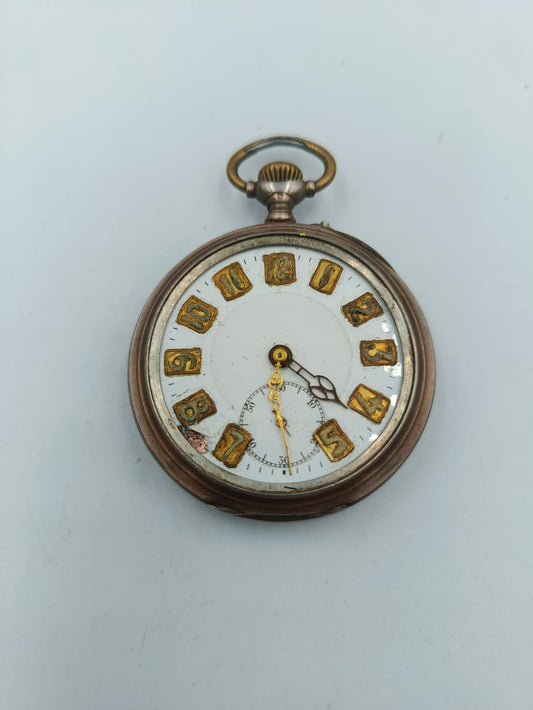 Antike Taschenuhr Mechanisch Versilbert mit Gravur