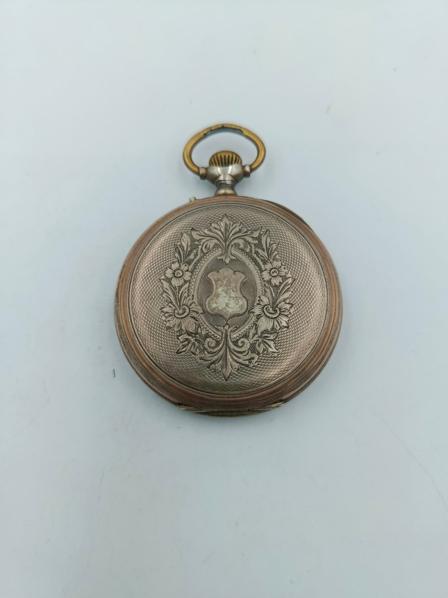 Antike Taschenuhr Mechanisch Versilbert mit Gravur