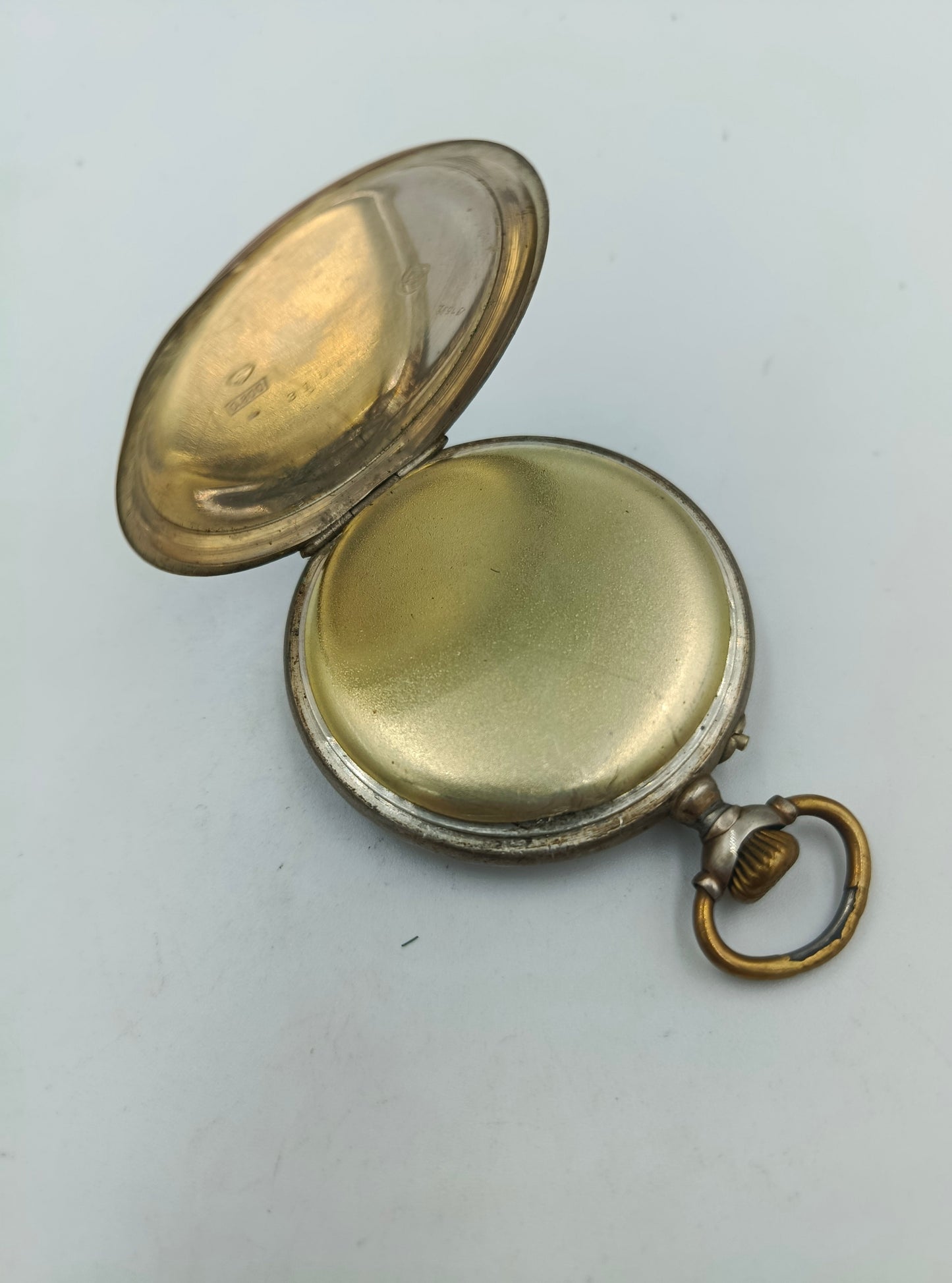 Antike Taschenuhr Mechanisch Versilbert mit Gravur