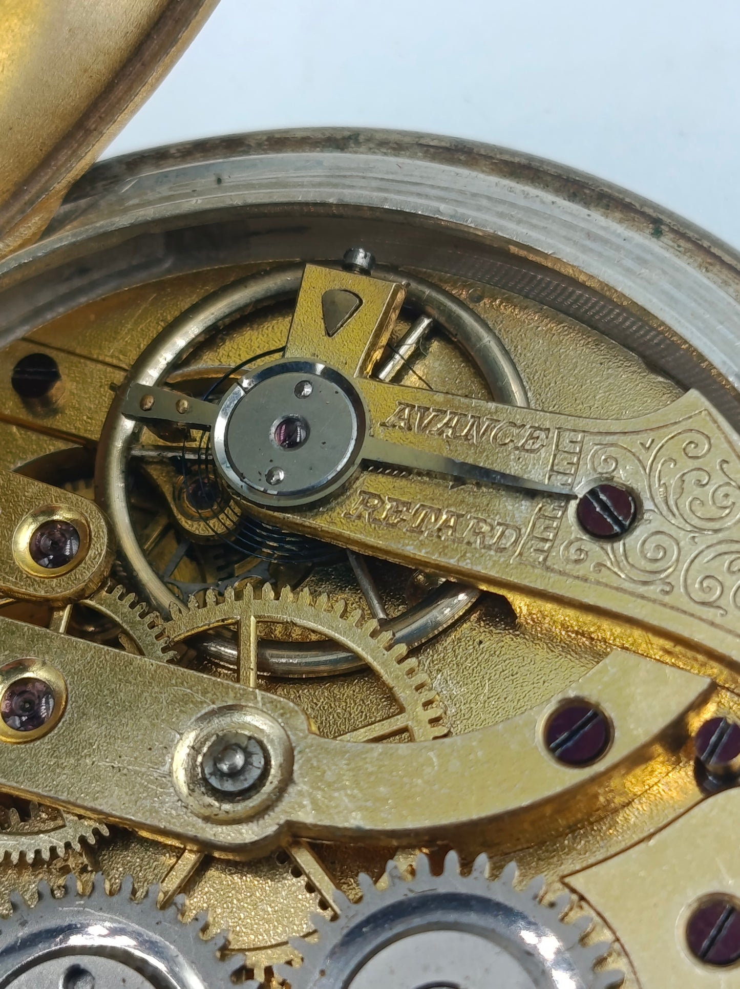Antike Taschenuhr Mechanisch Versilbert mit Gravur
