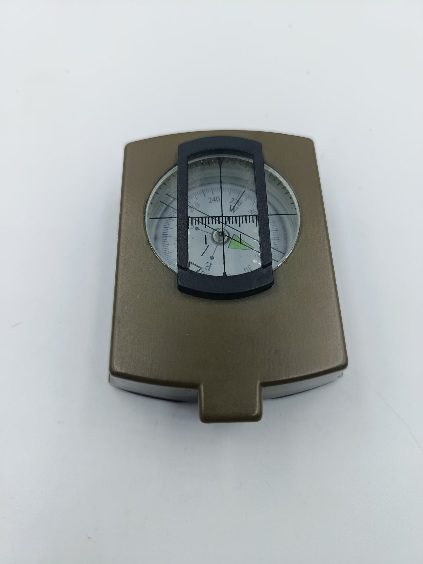 Militärischer Kompass mit Lupe und Libelle Klappbar Messing Olivegrün
