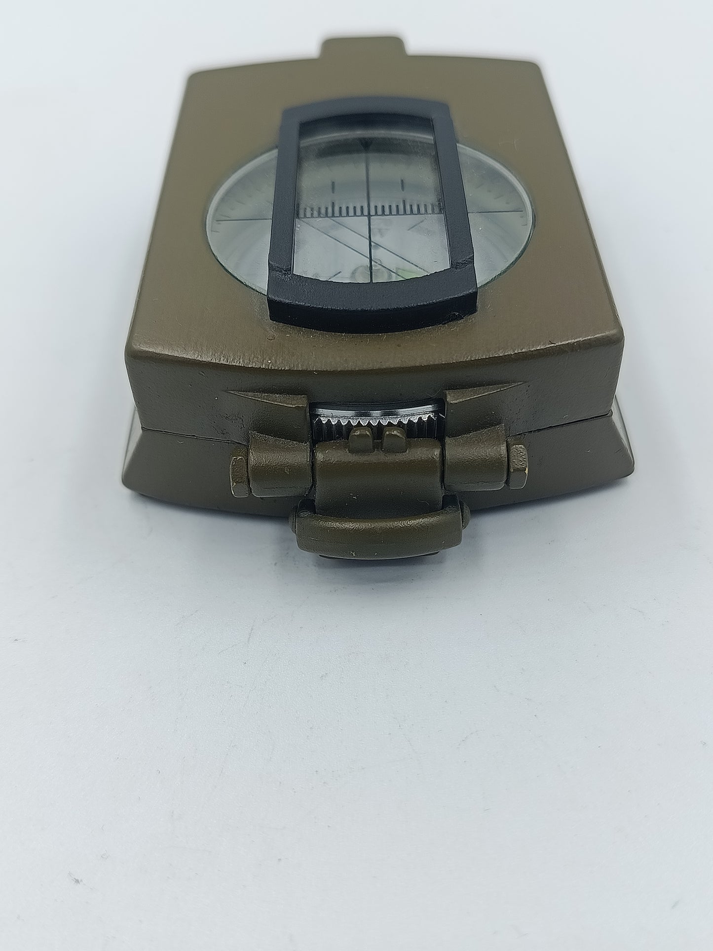 Militärischer Kompass mit Lupe und Libelle Klappbar Messing Olivegrün