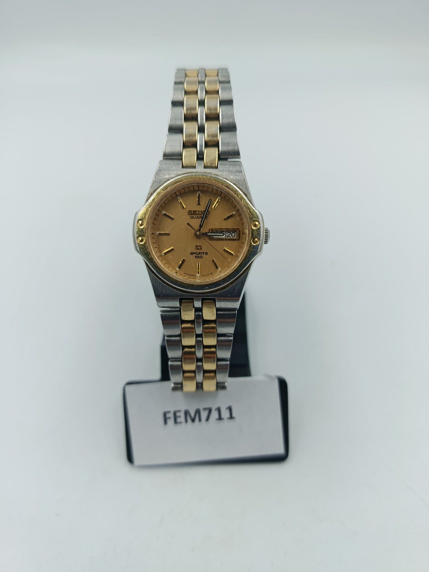 Seiko Quartz Sports 100 Bicolor Armbanduhr