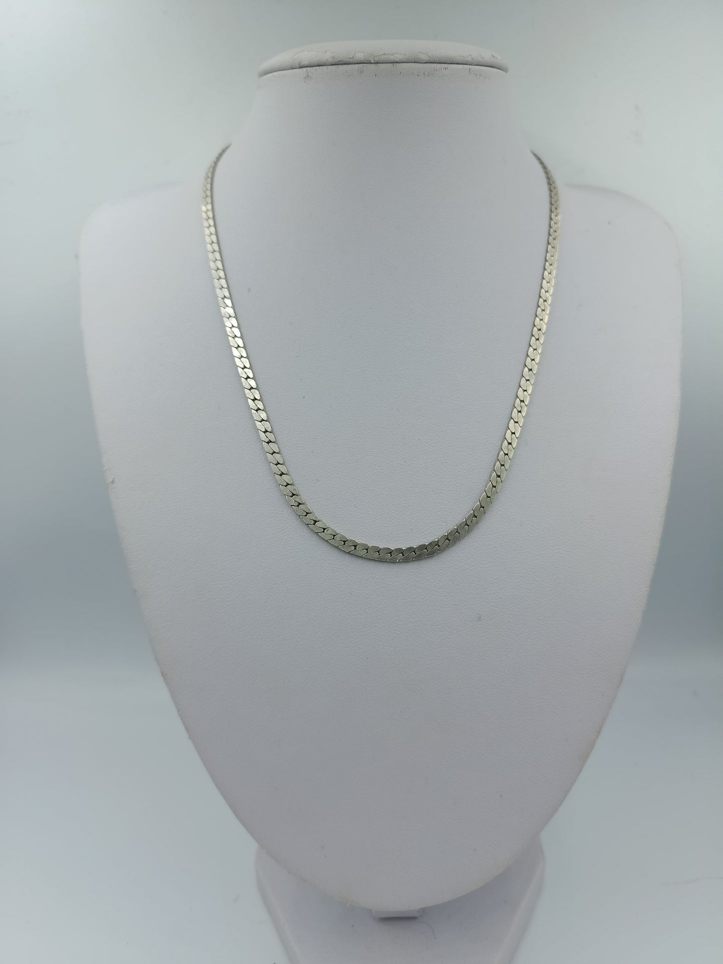 925 Silber Halskette Flachpanzer Design