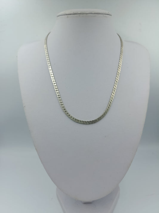 925 Silber Halskette Flachpanzer Design