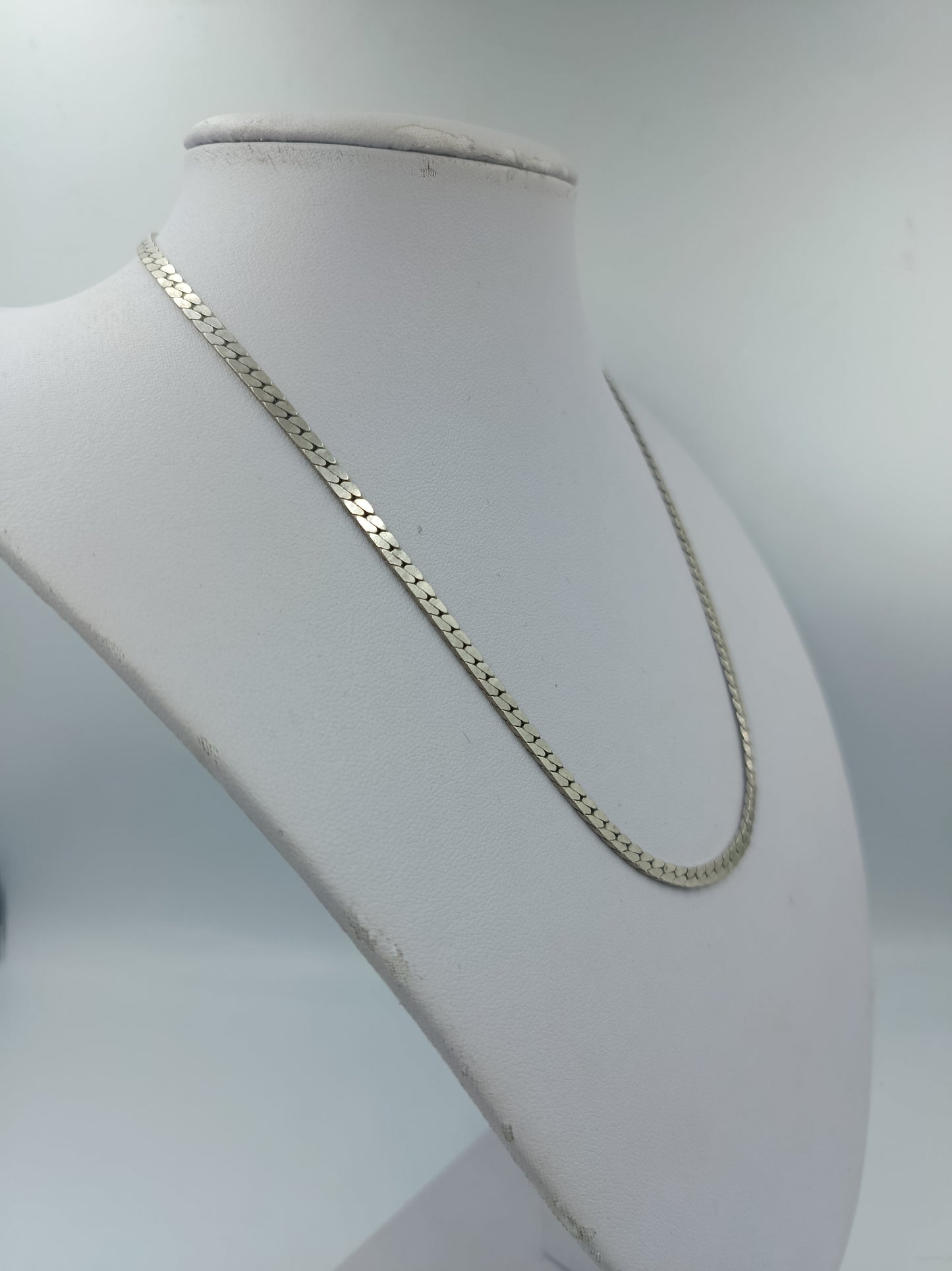 925 Silber Halskette Flachpanzer Design