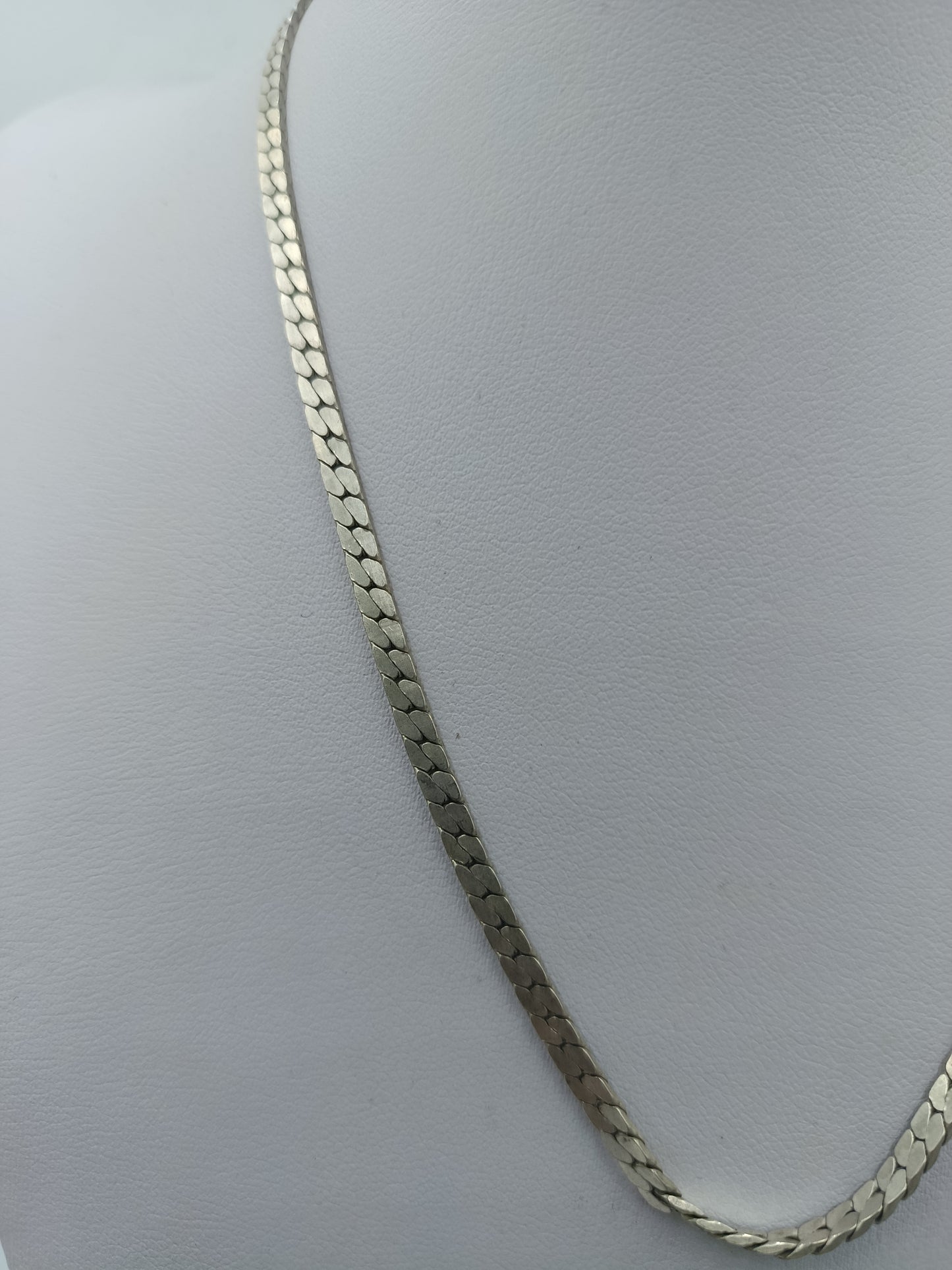 925 Silber Halskette Flachpanzer Design