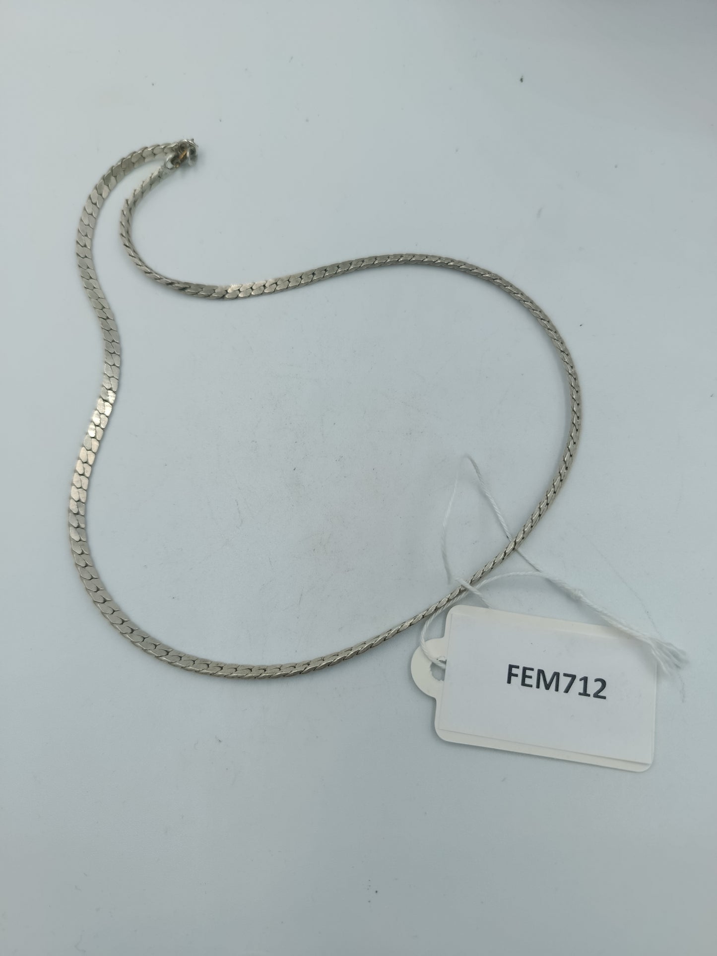 925 Silber Halskette Flachpanzer Design