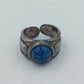 925 Silber Ring mit blauem Stein Vintage Design