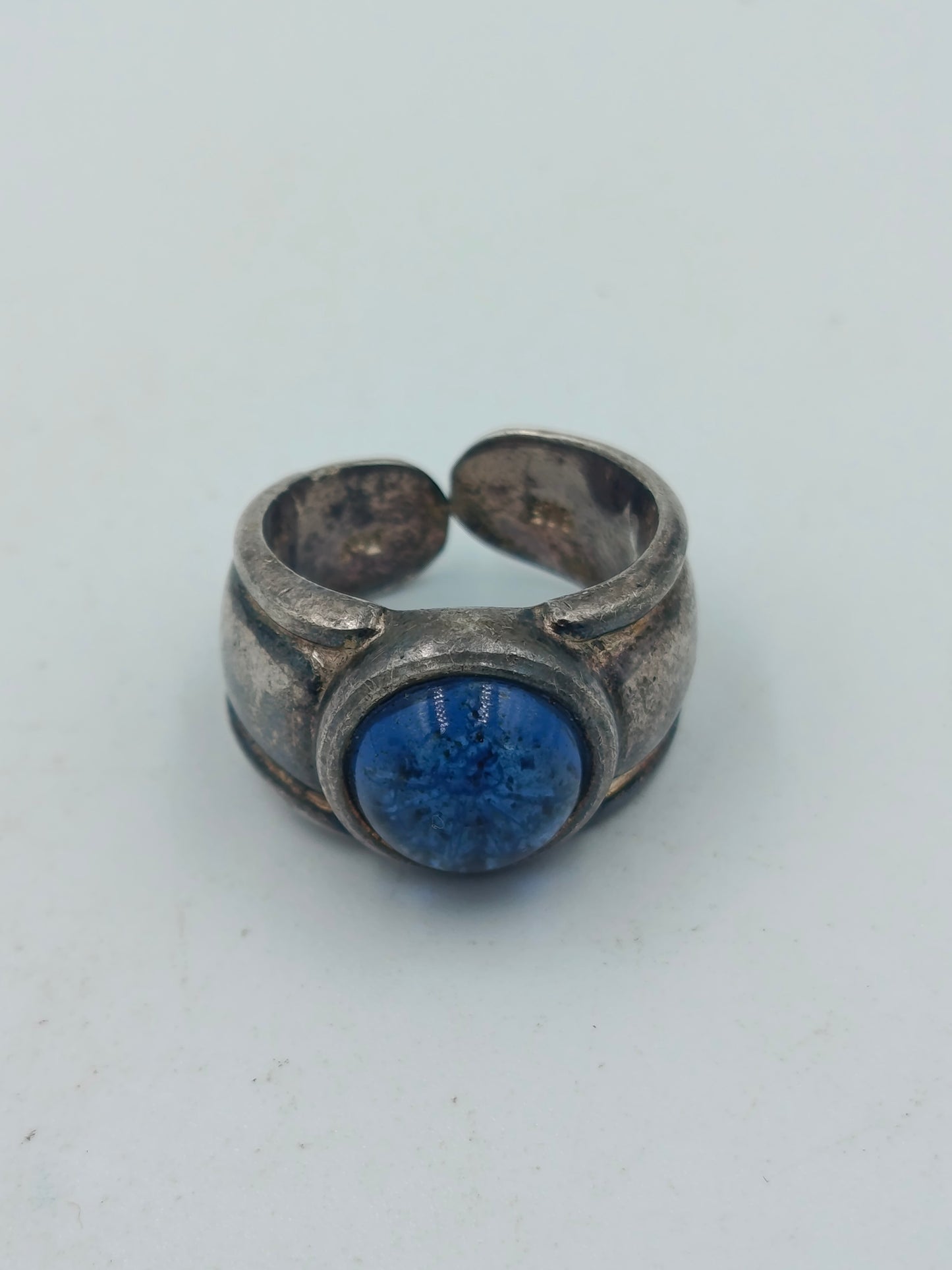 925 Silber Ring mit blauem Stein Vintage Design