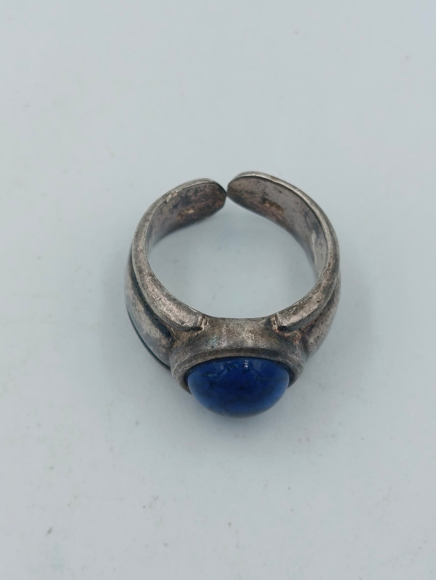 925 Silber Ring mit blauem Stein Vintage Design