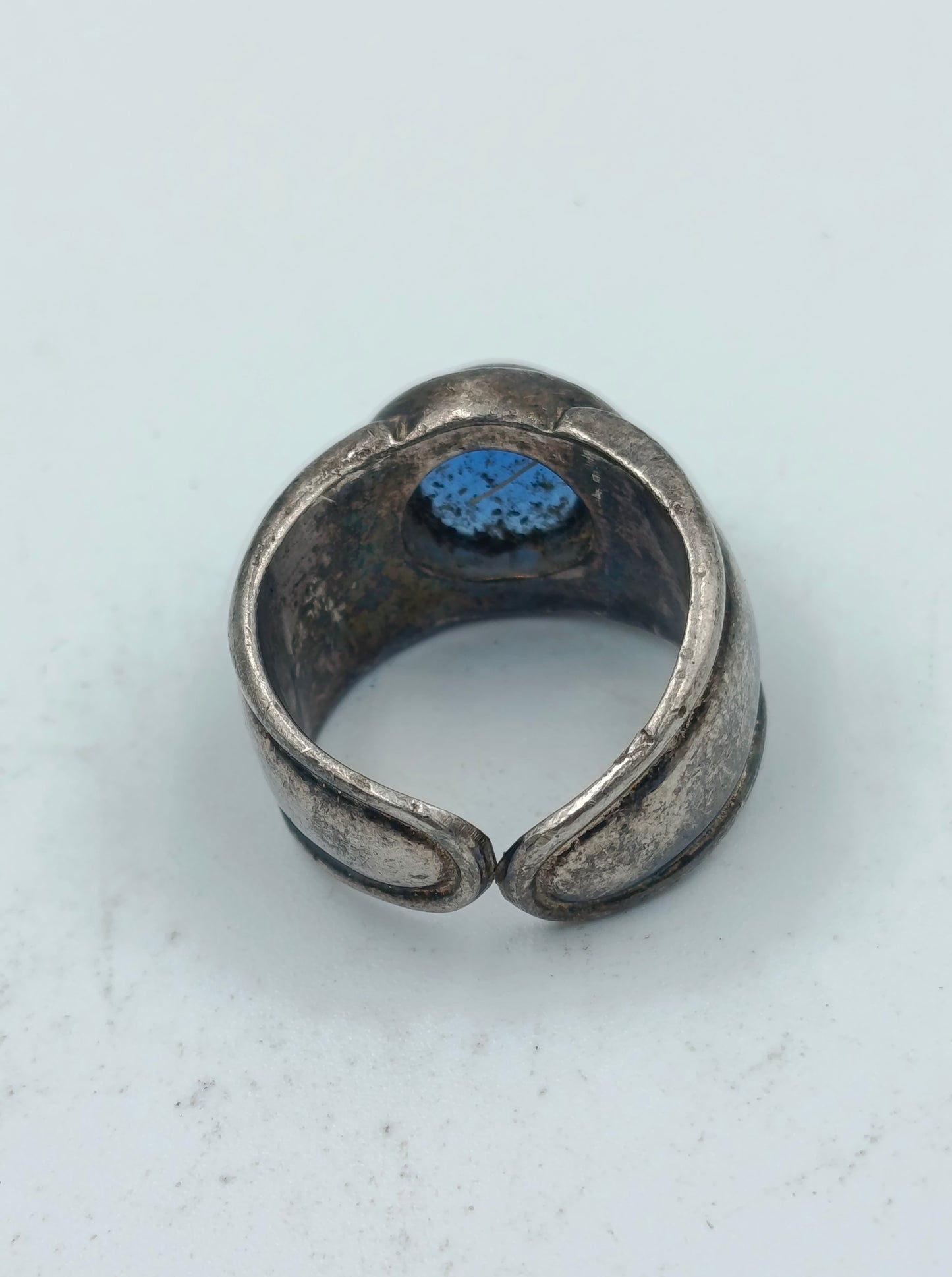 925 Silber Ring mit blauem Stein Vintage Design