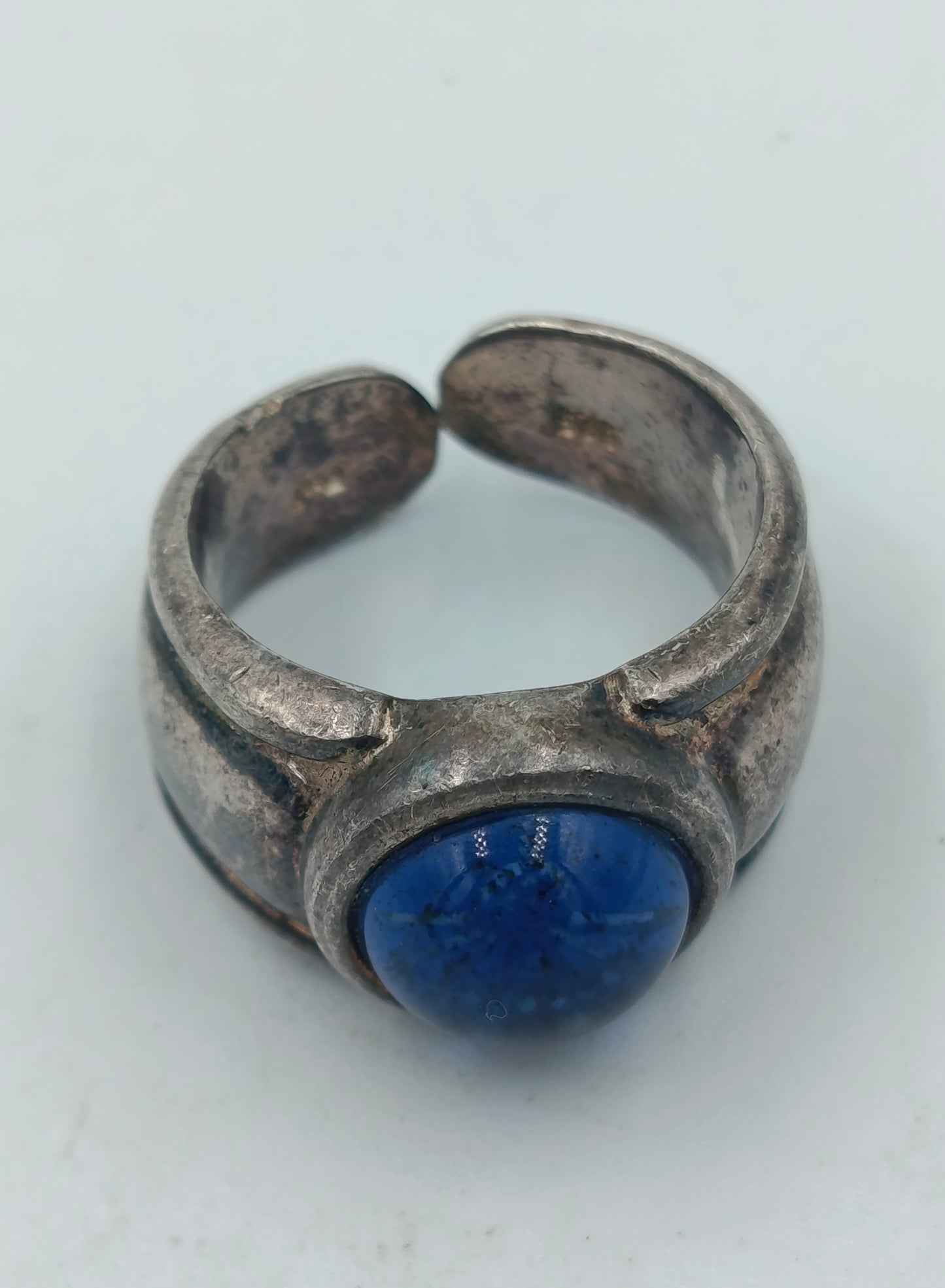 925 Silber Ring mit blauem Stein Vintage Design