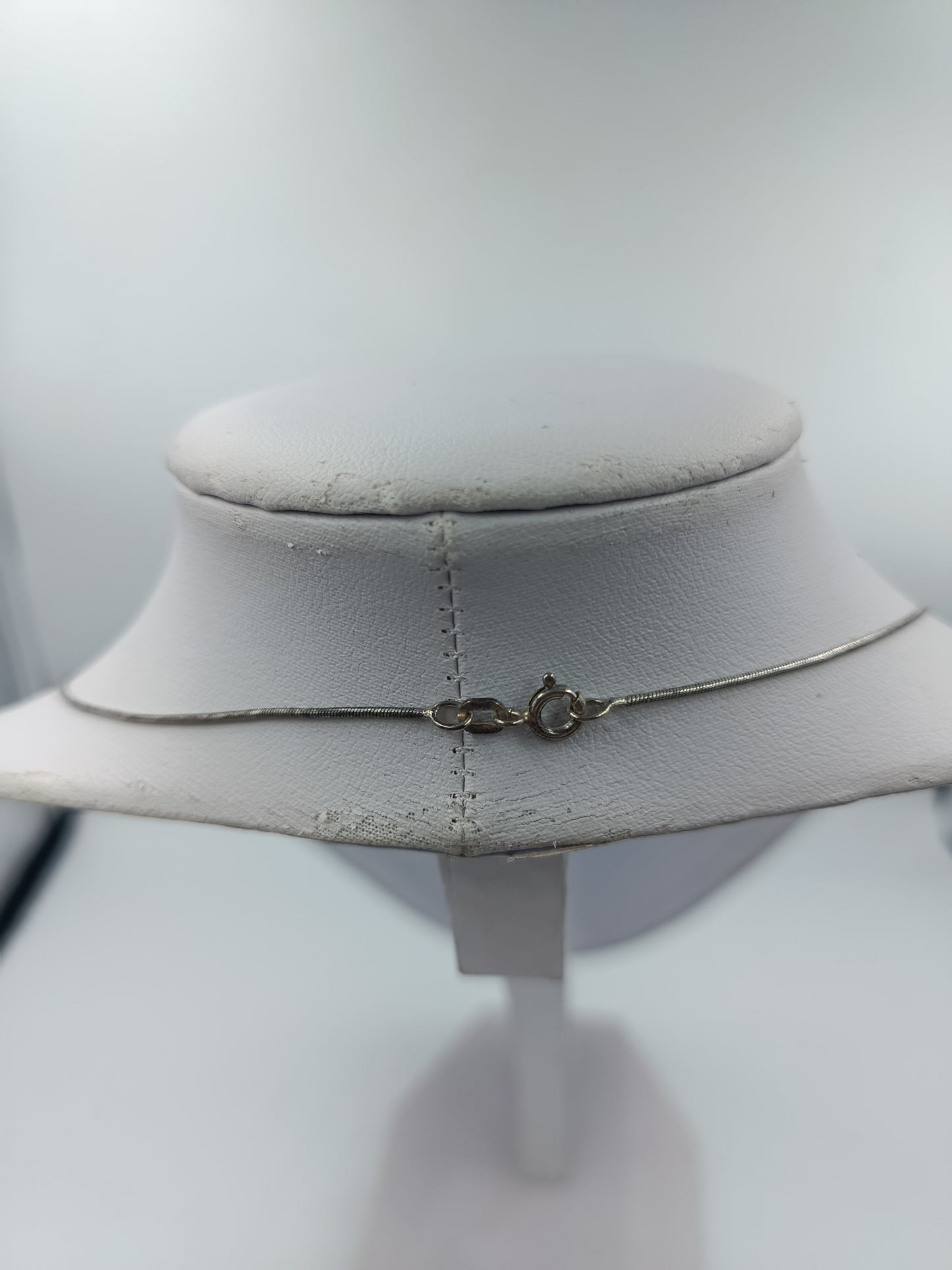 925 Silber Kette mit rotem Stein Anhänger Vintage Stil