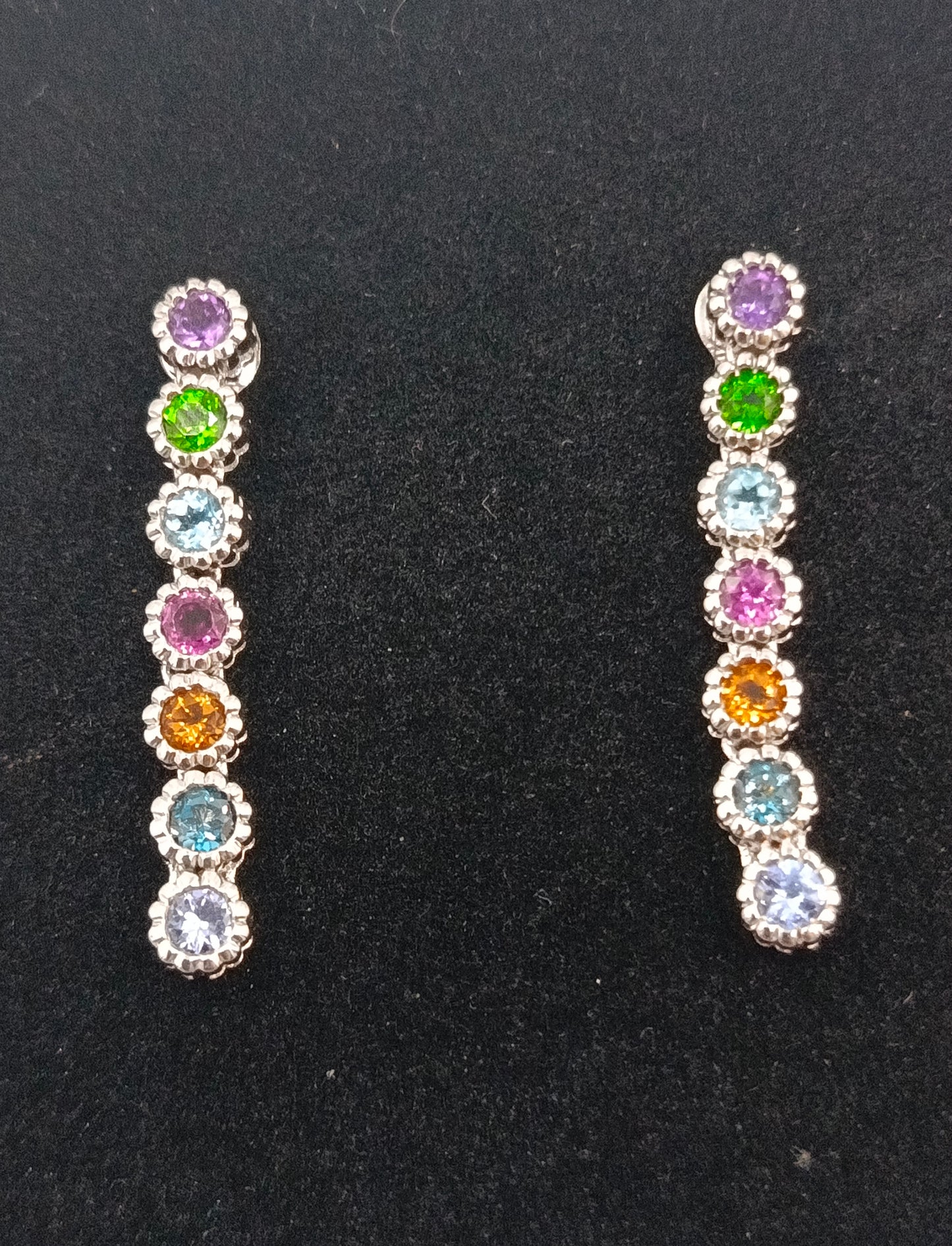 925 Silber Ohrringe mit bunten Steinen elegant