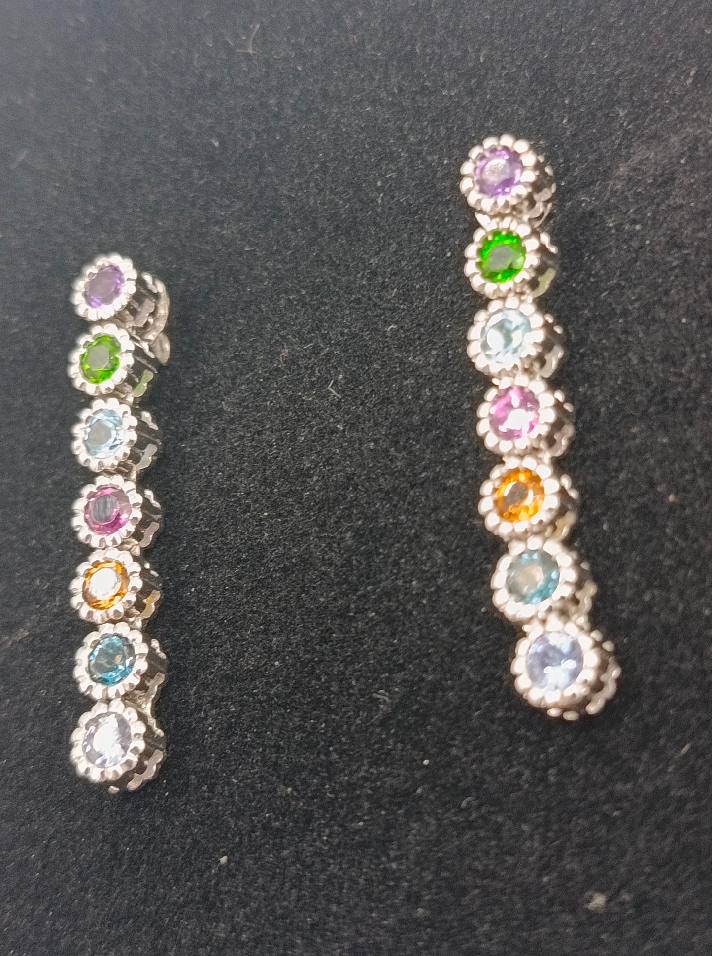 925 Silber Ohrringe mit bunten Steinen elegant