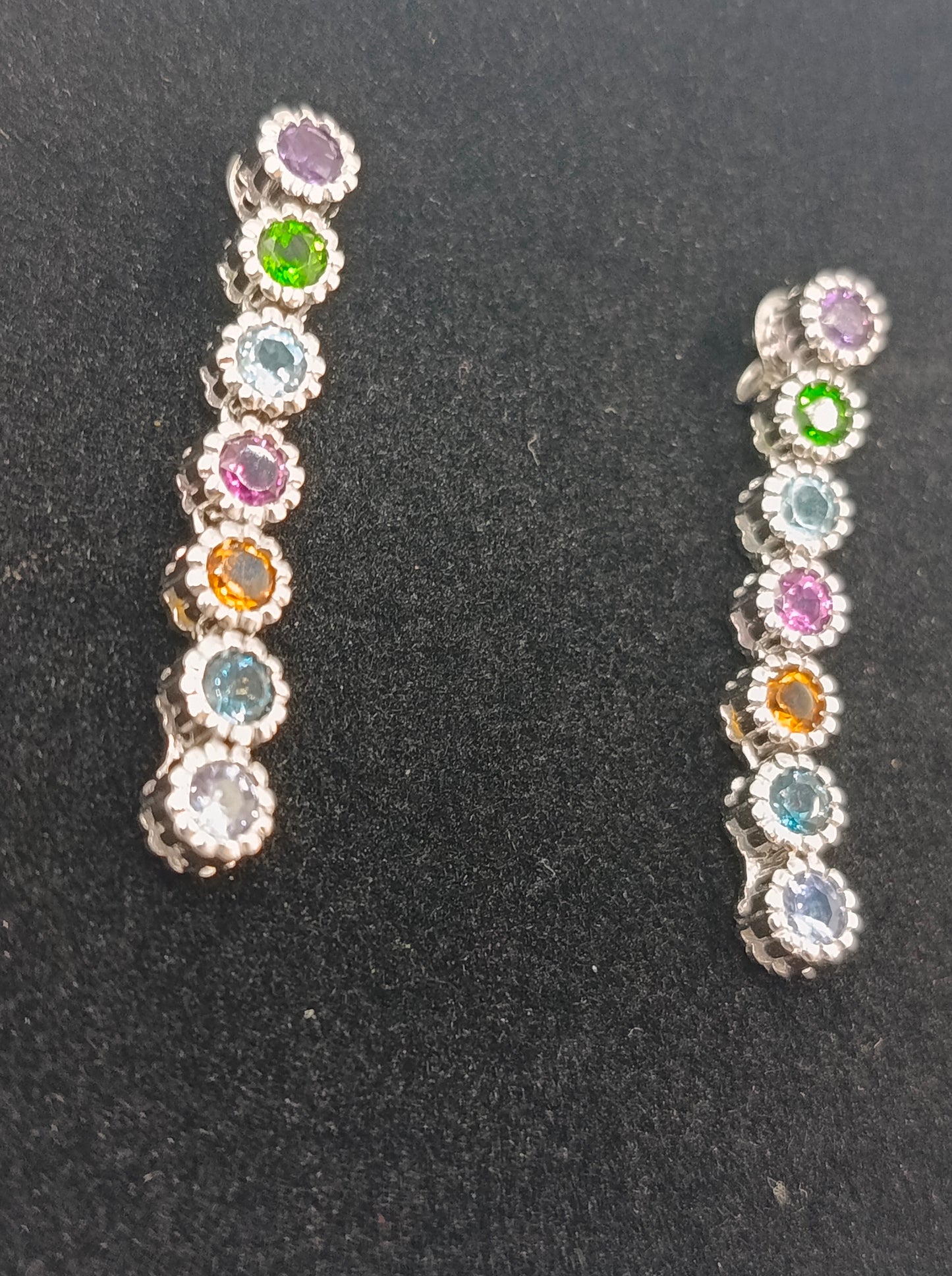 925 Silber Ohrringe mit bunten Steinen elegant