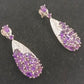 925 Silber Ohrringe mit violetten Steinen elegant