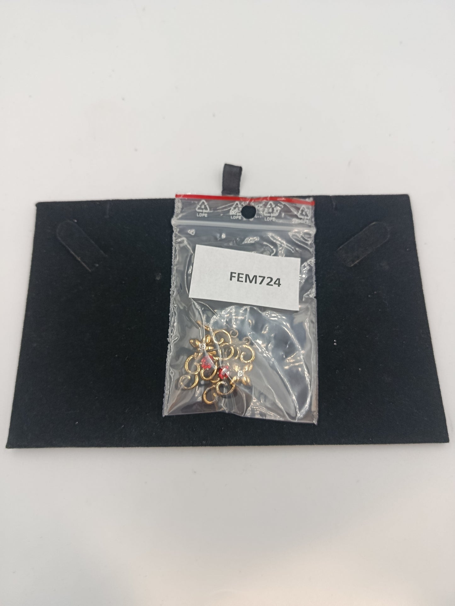 925 Silber vergoldete Ohrringe mit rotem Stein Vintage Stil