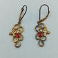 925 Silber vergoldete Ohrringe mit rotem Stein Vintage Stil