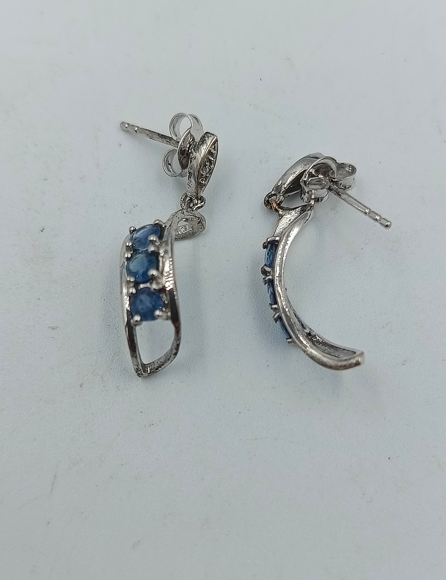 925 Silber Ohrhänger mit blauen Steinen