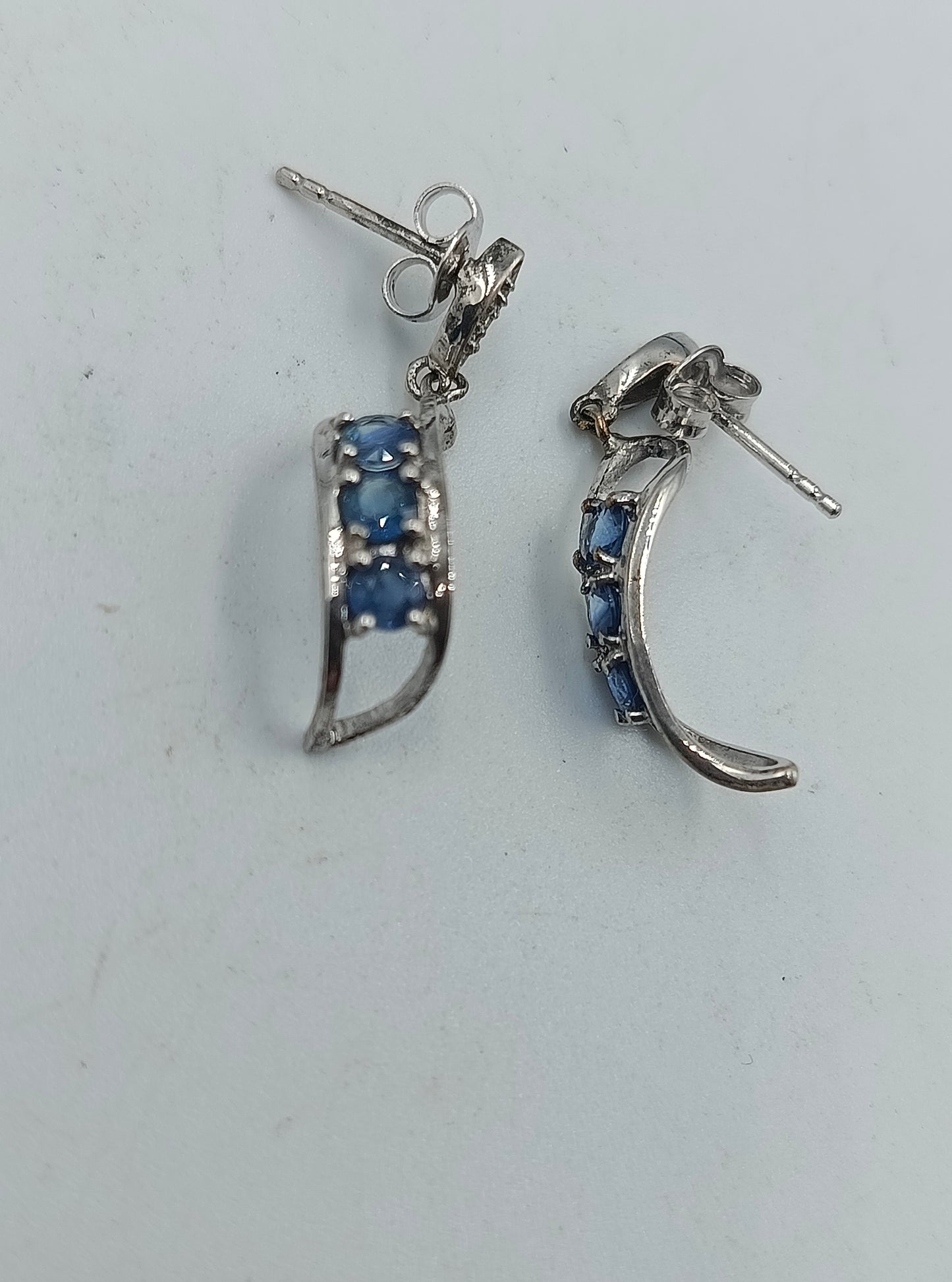 925 Silber Ohrhänger mit blauen Steinen