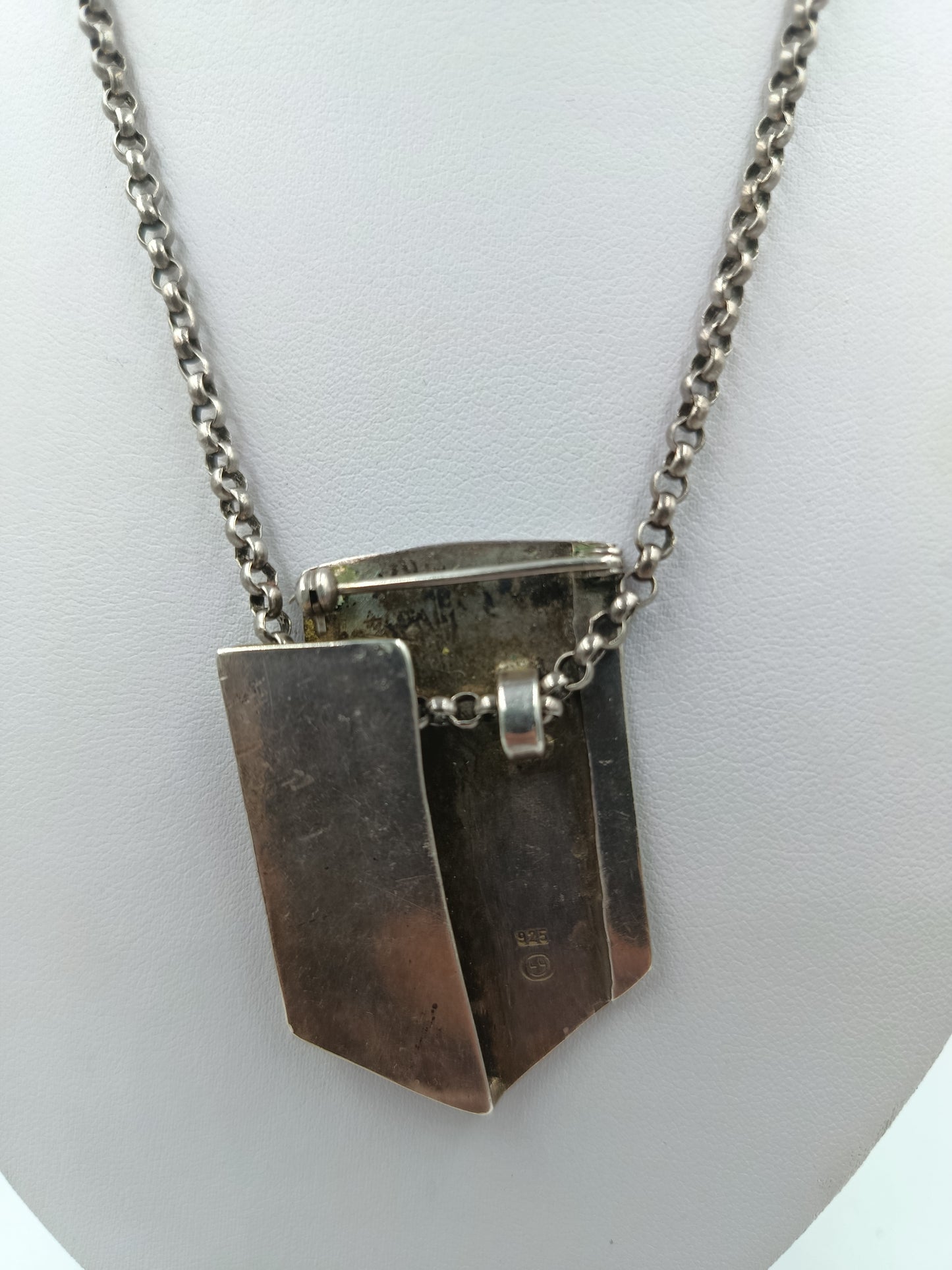 925 Silber Designer Kette mit modernem Anhänger