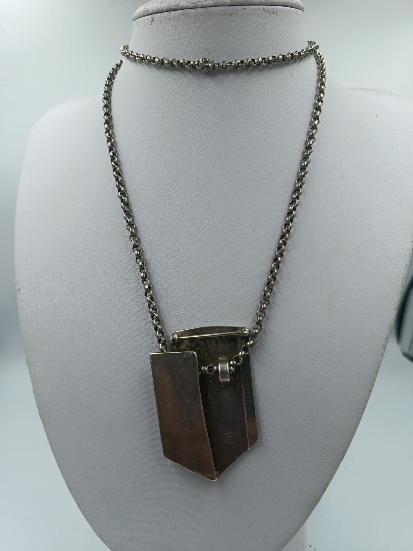 925 Silber Designer Kette mit modernem Anhänger