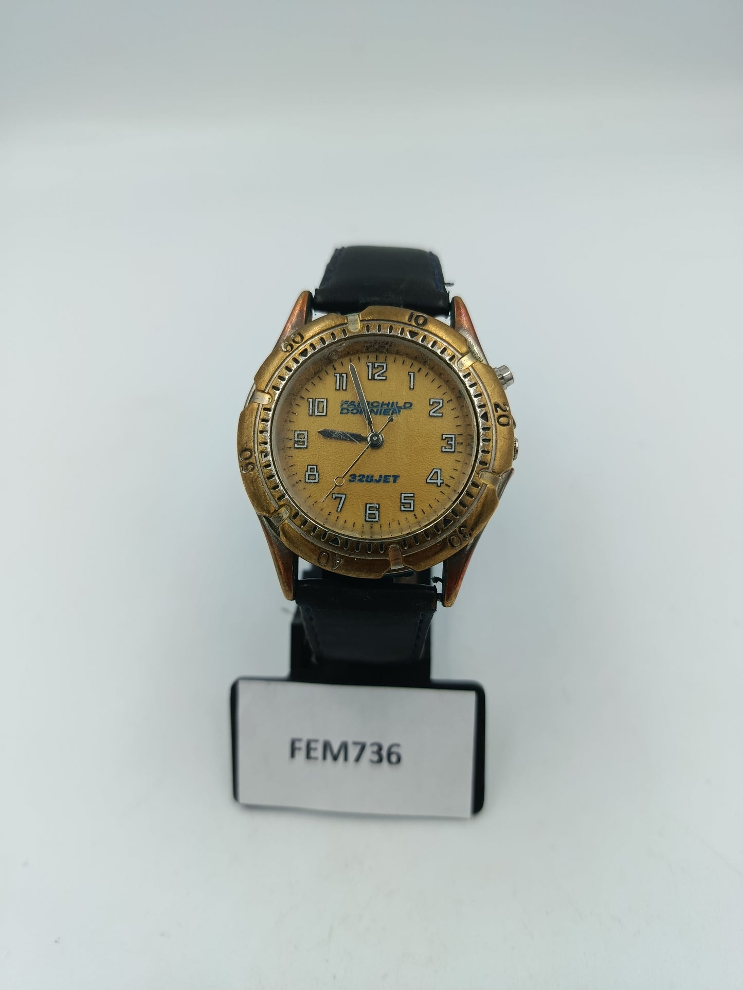 Fairchild Dornier 328JET Armbanduhr Vintage mit Lederband