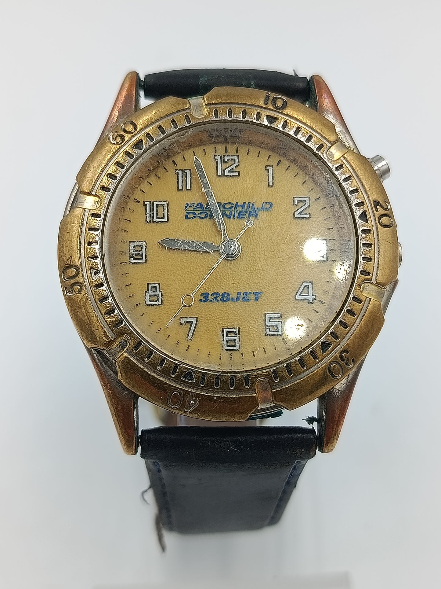 Fairchild Dornier 328JET Armbanduhr Vintage mit Lederband