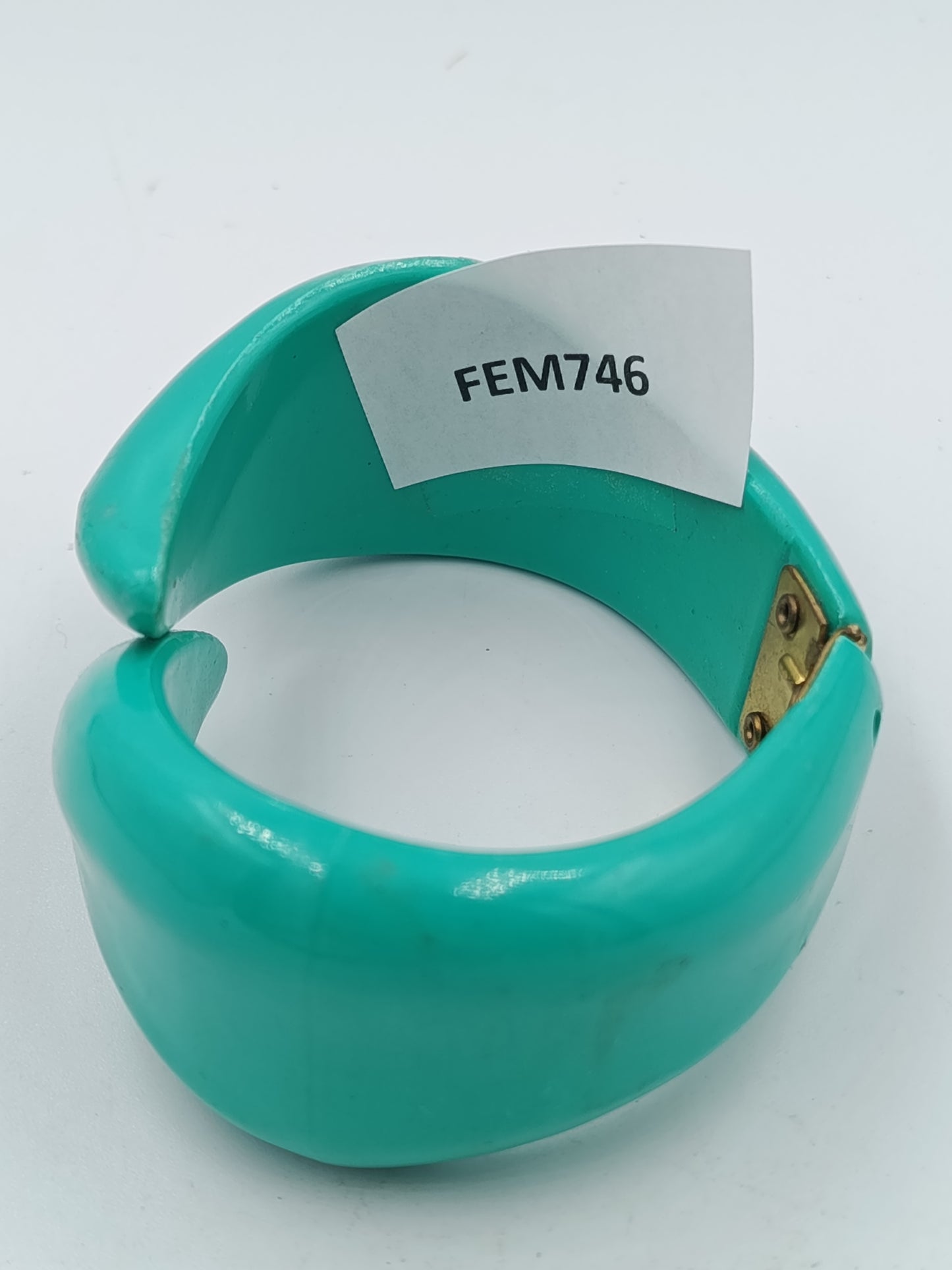 Türkisfarbener Armreif mit Scharnier Vintage Stil