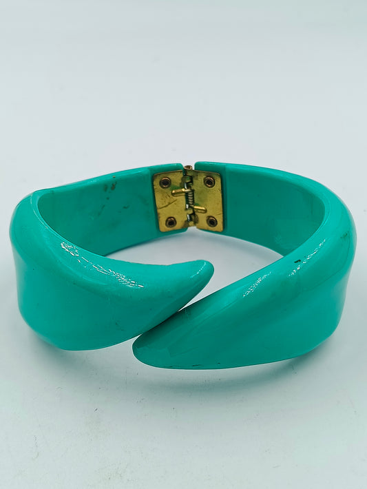 Türkisfarbener Armreif mit Scharnier Vintage Stil