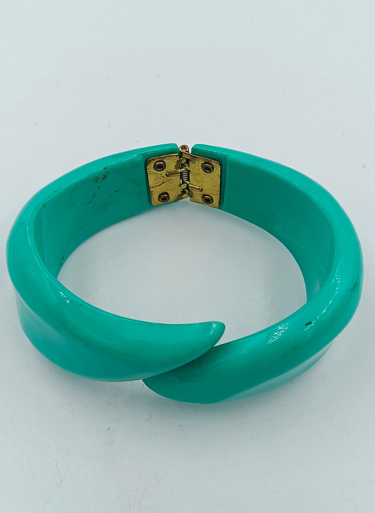 Türkisfarbener Armreif mit Scharnier Vintage Stil