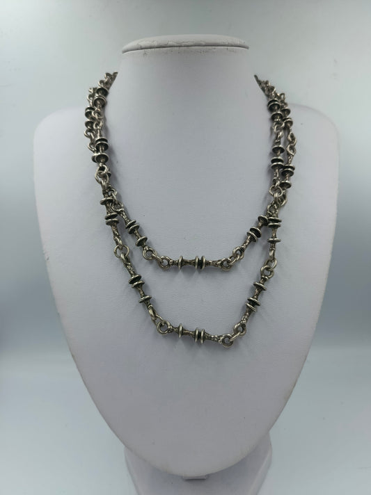 925 Silberkette Handgefertigt massiv Vintage Stil