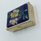 Vintage Emaille Dose mit Blumenmotiv Blau